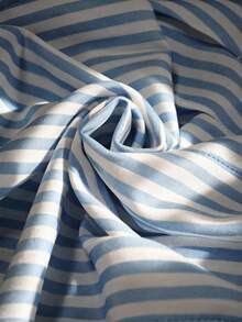 GlowEve Women's Sleeveless Ruched Waist A-Line Blue & White Striped Casual Tank Top, Suitable For Dates, Fresh Style, Versatile - Blue and White - View 5