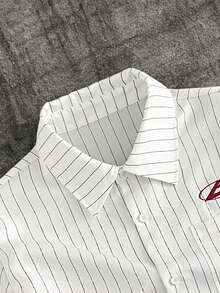 GENTILAND Men's Embroidered Striped Long Sleeve Single-Breasted Casual Pocket Shirt Striped Men Casual Turndown Collar Shirt Mens Retro Shirts Men Stripe Shirt Long Sleeved Shirt Striped Men Long Sleeved Shirt Casual Men Shirt Retro Clothes Men Streetwear Men Shirt Men Vintage Clothes - Multicolor - View 5