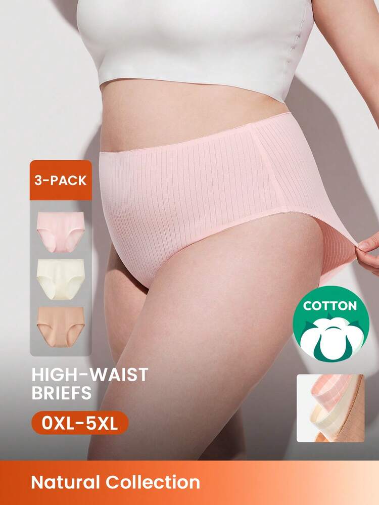 Plus 3-Pack High-Waist Briefs