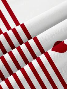 Manfinity Homme Men's Casual Everyday Commute Valentine's Day Date Heart & Stripe Print Thermal Lined Crew Neck Sweatshirt, Autumn/Winter - Multicolor - View 4