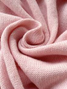 Comfortcana Fashionable Pink Crew Neck Knitted Teddy Bear Sweater - Pink - View 8