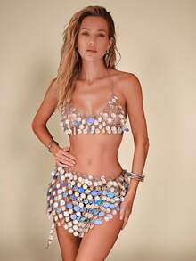 Glamine Bộ đồ bơi nữ họa tiết vỏ sò, Bộ đồ bơi mùa hè nữ, Bikini đi biển mùa hè 2026, Trang phục mùa hè cho nữ, Váy đi biển, Trang phục đi biển cho nữ, Trang phục nghỉ hè thanh lịch, Trang phục đi nghỉ mát cho nữ, Đồ bơi, Áo tắm cho nữ, Trang phục đi biển, hồ bơi, dự tiệc, kỳ nghỉ xuân/hè, Phong cách Boho, Gợi cảm, Trơn, Kẻ sọc, Thường ngày - trắng - Xem 1