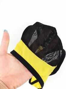 1pc Fashionable Yellow Lace Trim Sexy Briefs For Men - Multicolor - View 8