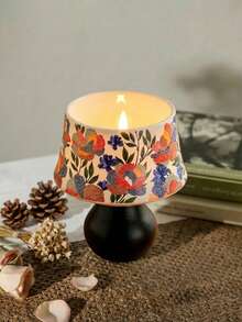 Cirelle كوب شمعة سيراميك - حامل بنمط زهري قديم للشموع المعطرة، ديكور منزلي ريفي أو بوهيمي - متعدد الألوان - مشاهدة 3