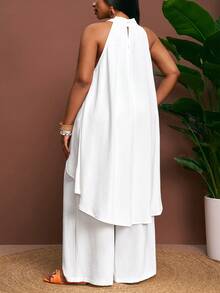 Veslaya Bộ đồ nữ cỡ lớn Xuân/Hè 2026: Lễ hội âm nhạc, Lễ Phục sinh, Phong cách Boho, Tiệc sinh nhật, Lễ tốt nghiệp, Phong cách đại học, Sinh viên, Thường ngày, Cơ bản đa năng, Giải trí, Kỳ nghỉ, Du lịch biển, Bãi biển, Tắm nắng, Phong cách thịnh hành, Thời trang đường phố, Khách dự đám cưới, Phong cách Bohemian, Đi làm, Ăn trưa muộn, Sân bay, Tiệc tùng, Đi chơi ngày lễ, Dạ tiệc sang trọng, Vũ hội, Thường ngày, Sang trọng cao cấp màu trắng ngà, Áo dài không tay cổ cao dáng chữ A và quần ống rộng 2 mảnh, Áo tunic dài, Trang phục du thuyền, Áo liền quần yoga nữ, Trang phục làm việc tại nhà, Nữ cỡ lớn - trắng - Xem 3