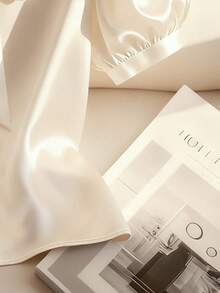 Franclia Women's Elegant Bow Tie Puff Sleeve Blouse Satin Blouses For Women Cream Blouse Bow Shirt Elegant Blouses Silk Blouse - Apricot - View 5