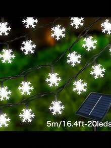 Solar Snowflake String Lights, 5m 20leds / 7m 50leds /12m 100leds Christmas Decorations, Multicolor 8 Lighting Modes, Outdoor Waterproof Garden Festive Decor, Romantic Atmosphere, For Courtyard, Patio, Holiday, Party, Christmas Tree Decoration - Snowflake - View 13