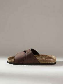 Solecia Women's Hollow-Out Design Open Toe Breathable Beach Sandals, Coffee Brown Casual Vacation Flat Slippers - Coffee Brown - View 3