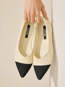 CUCCOO BASICS Women's Flats - Black and White - View 1