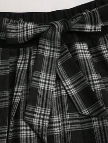 Sweetra Chân váy thời trang thu đông mới, kiểu dáng vintage, gợi cảm, ôm sát, màu cà phê, họa tiết nơ, ren, kẻ caro, đa năng, thanh lịch dành cho nữ. - màu đen - Xem 6