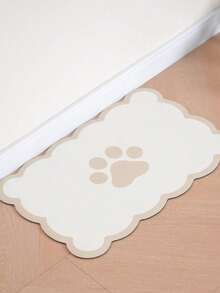 SHEIN 1件装宠物喂食垫，扇贝形狗喂食垫，猫喂食垫，吸水垫，适用于食物和水碗，分配器，可爱优雅美观的扇贝形宠物餐垫，适用于狗、猫、幼犬用品 - 米色 - 查看 12