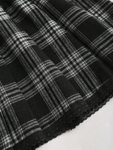 Sweetra Chân váy thời trang thu đông mới, kiểu dáng vintage, gợi cảm, ôm sát, màu cà phê, họa tiết nơ, ren, kẻ caro, đa năng, thanh lịch dành cho nữ. - màu đen - Xem 5