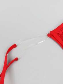1pc Fashionable Bright Red Lace Waist Thong Underwear For Men - Red - View 5