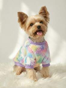 PETSIN 1pc Colorful Unicorn Glow-In-The-Dark Fleece Pet Sweatshirt - Multicolor - View 9