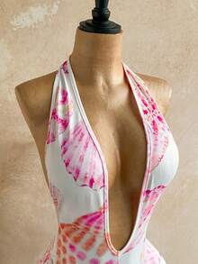 Soleia Mono sin espalda con estampado de conchas marinas para vacaciones en la playa de mujer - Multicolor - Ver 2