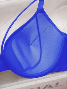 DesireSculpt 1pc Women's Underwire Bra, Comfortable Seamless Lift And Support For Small Bust - Royal Blue - View 4