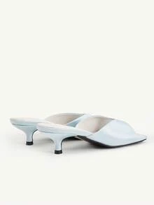 CUCCOO CHICEST Open Toe Heeled Mules Back To School Shoes College Student Shoes Spring Shoes Spring Break Easter For Christmas Valentine's Day Elegant Shoes - Light blue - View 10