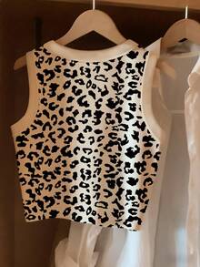 Resyla 女士豹纹休闲百搭背心 - 彩色 - 查看 2