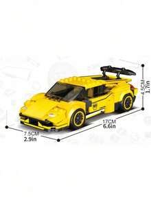 Yellow Famous Sports Car Building Blocks - Operable Parts & TPR Tyre Kit For Enthusiasts (Piece Count: 302pcs) - Multicolor - View 6