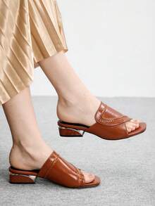 CUCCOO BIZCHIC Elegant Casual Versatile Office Commute Women High Heel Sandals - Brown - View 6