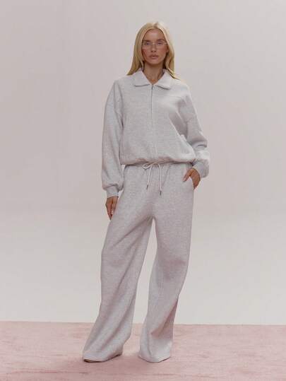 MUSERA 侧边饰有花边的松紧抽绳阔腿慢跑裤，仅下装，可爱少女性感，适合春冬季外出日常穿着，复活节糖果色