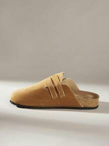 Solecia 女士平底软皮一脚蹬鞋，舒适百搭，适合通勤。 - 卡其色 - 查看 5