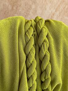 Soleia Women's Solid Color Backless Halter Mini Dress, Suitable For Vacation & Beach ,Summer Dress,Beach Vacation Outfits For Women - Green - View 8