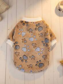 PETSIN 1 pieza Sudadera de felpa para mascotas con estampado lindo de mascota, cálida - Multicolor - Ver 2