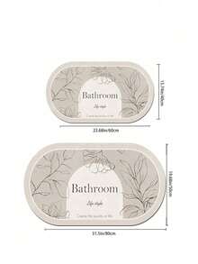 SHEIN 1pc Leaf & Slogan Graphic Anti-Slip Bath Rug Home Bathroom Decor Floor Carpet Outdoor Rug Door Mat Bathroom Accessories - Beige - View 9