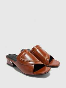 CUCCOO BIZCHIC Elegant Casual Versatile Office Commute Women High Heel Sandals - Brown - View 2