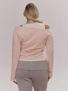 MUSERA 镂空叠层长袖上衣 可爱舒适 春季日常糖果色 - 彩色 - 查看 4