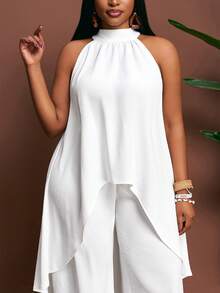 Veslaya Bộ đồ nữ cỡ lớn Xuân/Hè 2026: Lễ hội âm nhạc, Lễ Phục sinh, Phong cách Boho, Tiệc sinh nhật, Lễ tốt nghiệp, Phong cách đại học, Sinh viên, Thường ngày, Cơ bản đa năng, Giải trí, Kỳ nghỉ, Du lịch biển, Bãi biển, Tắm nắng, Phong cách thịnh hành, Thời trang đường phố, Khách dự đám cưới, Phong cách Bohemian, Đi làm, Ăn trưa muộn, Sân bay, Tiệc tùng, Đi chơi ngày lễ, Dạ tiệc sang trọng, Vũ hội, Thường ngày, Sang trọng cao cấp màu trắng ngà, Áo dài không tay cổ cao dáng chữ A và quần ống rộng 2 mảnh, Áo tunic dài, Trang phục du thuyền, Áo liền quần yoga nữ, Trang phục làm việc tại nhà, Nữ cỡ lớn - trắng - Xem 8