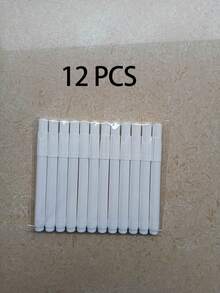 3/6/12pcs White Liquid Chalk Pen For Chalkboard, Led Writing Board Pen, Pen For Sticker Labeling, School Stuff , Erasable Marker Pen Back To School - White - View 12