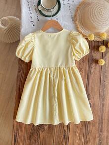 Emery Rose Kids Emery Rose Kids 少女圆领泡泡袖休闲蝴蝶结装饰条纹夏季连衣裙 休闲连衣裙 春季连衣裙 迷人连衣裙 复古连衣裙 - 黑與白 - 查看 7