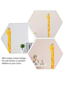 1 Unicorn, Giraffe, Dinosaur Height Wall Sticker 195cm/76in - Creative Cartoon Height Measurement Sticker, Suitable For Room And Home Decor - Self-Adhesive And Removable, Some Patterns Sent Randomly - Multicolor - View 3