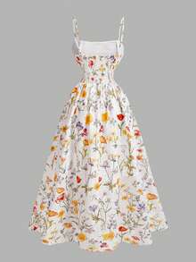 SHEIN MOD Đầm lửng nữ in hoa thêu họa tiết - Nhiều màu - Xem 4