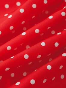 GlowEve 女士无袖波点数码褶皱喇叭休闲时尚V领收腰衬衫，春夏款 - 彩色 - 查看 5