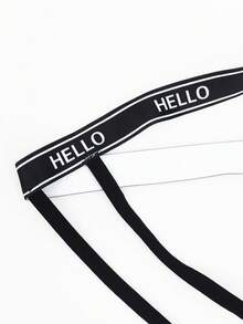 1pc Fashionable Lace-Trim Sexy Underwear For Men, Black, Mid-Waist - Black - View 5