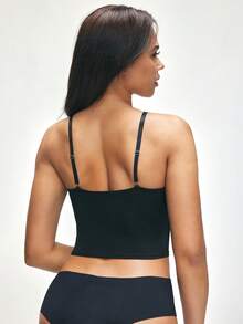 SHAPORA 1件女士黑色修身吊带背心 - 黑色 - 查看 2