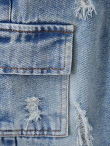 SHEIN Infant/Toddler Boys' Cotton Elastic Waist Cargo Pocket Casual Pants - Light Wash - View 6