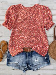 EMERY ROSE Women's Casual Vacation Shirt,Short Sleeve Tops - Multicolor - View 2