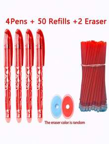 56-Pack Erasable Gel Pens Set With Refills, 0.5mm Thermal Friction Erasable Ink For School Supplies, Back To School, Student Writing Essentials - Multicolor - View 13