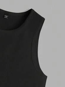 EASEVO Plus Size Men's Casual Solid Color Round Neck Tank Top, Versatile For Summer Men's Tank Tops Pack Men's Cut Sleeve Tank Top - Multicolor - View 4