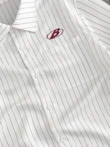 GENTILAND Men's Embroidered Striped Long Sleeve Single-Breasted Casual Pocket Shirt Striped Men Casual Turndown Collar Shirt Mens Retro Shirts Men Stripe Shirt Long Sleeved Shirt Striped Men Long Sleeved Shirt Casual Men Shirt Retro Clothes Men Streetwear Men Shirt Men Vintage Clothes - Multicolor - View 4