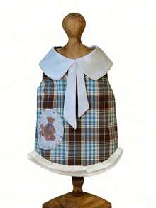 PETSIN Pet Autumn/Winter Checkered Lace Skirt Cat Vest Small Dog Teddy Bow Dog Dresses For Small Dogs Puppy Clothes - koala - View 8