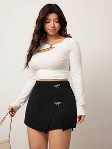 Enliva Quần short culotte boho giản dị họa tiết bướm cỡ lớn cho nữ, dành cho mùa hè - màu đen - Xem 7