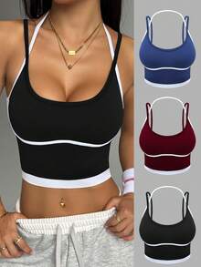 Easithlete 休闲运动背心，简约时尚，日常健身穿着 - 黑色 - 查看 1