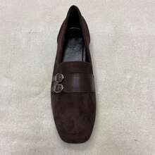 CUCCOO BIZCHIC Sheepskin Leather Vintage Style Comfortable Slip-On Shoes With Buckle Design, Versatile & Flattering For Commuting Spring Shoes - Coffee Brown - View 13
