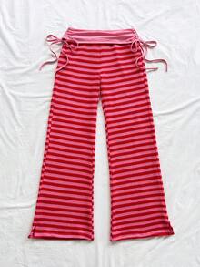 Soleia Women's Casual Striped Drawstring Waist Pants - Multicolor - View 5