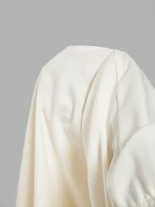 SHEIN MOD Chân váy nữ màu trơn, cạp chun, viền bèo nhún, kiểu dáng thường ngày, mùa xuân/hè, trang phục lễ hội cho nữ, thanh lịch, ngày lễ, lễ hội âm nhạc, phong cách du mục, phong cách đồng quê, phong cách Boho, tiệc tối cho nữ, sinh nhật, sang trọng, chân váy dự tiệc trà, phong cách Bohemian, chân váy dự tiệc trà - Màu be - Xem 8